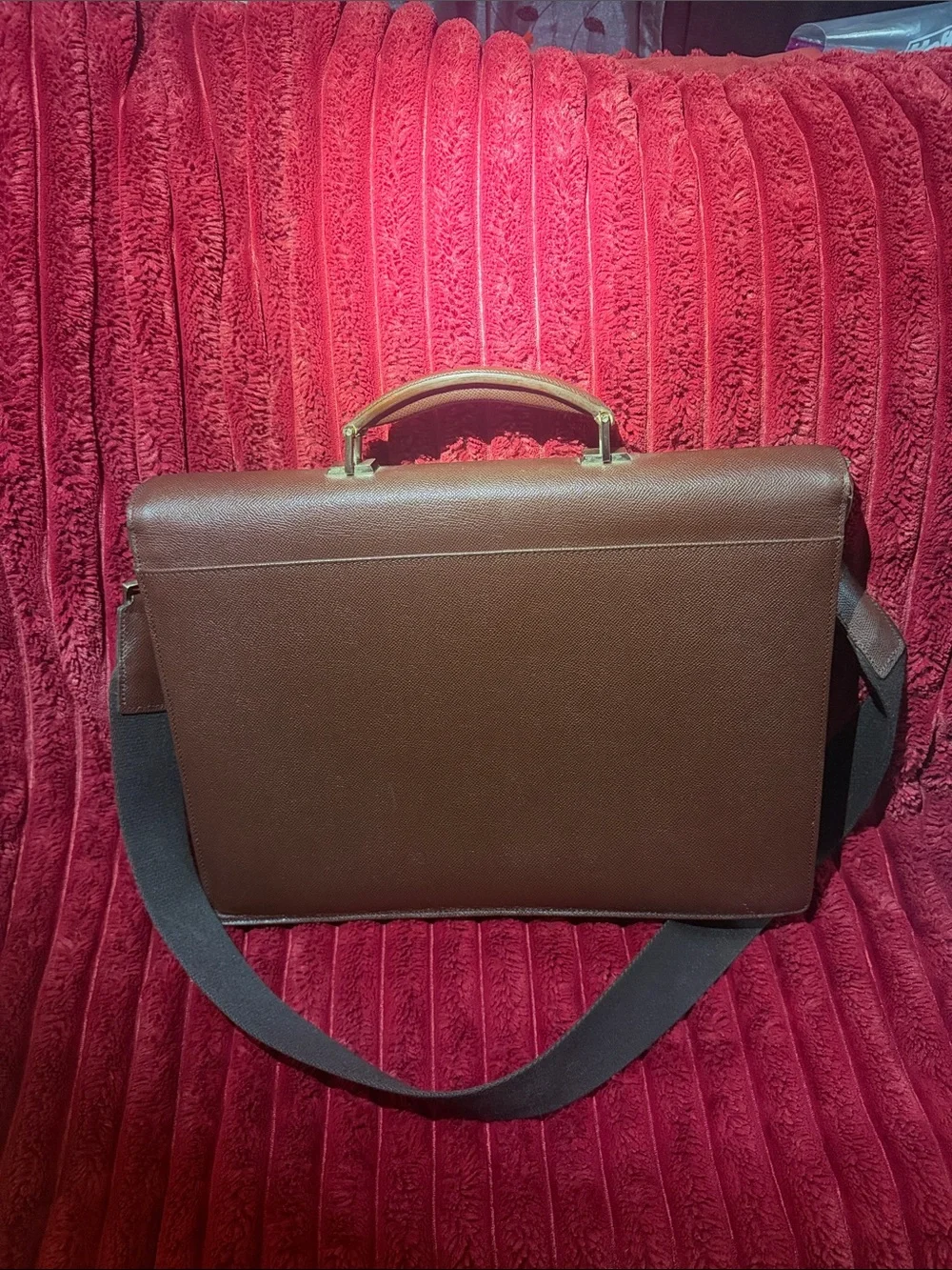💼 Authentic Bally Men's Briefcase 💼 in Deep Brown with Gold Toned Hardware